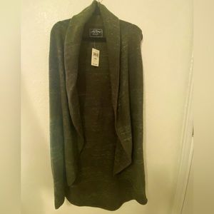 Women long vest green/gray